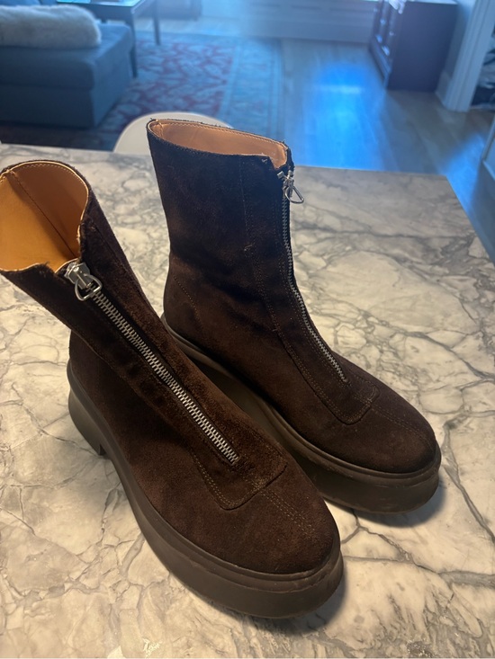 Steve Madden Shoes - Steve Madden Dark Brown real Suede Front-Zip Ankle Boots